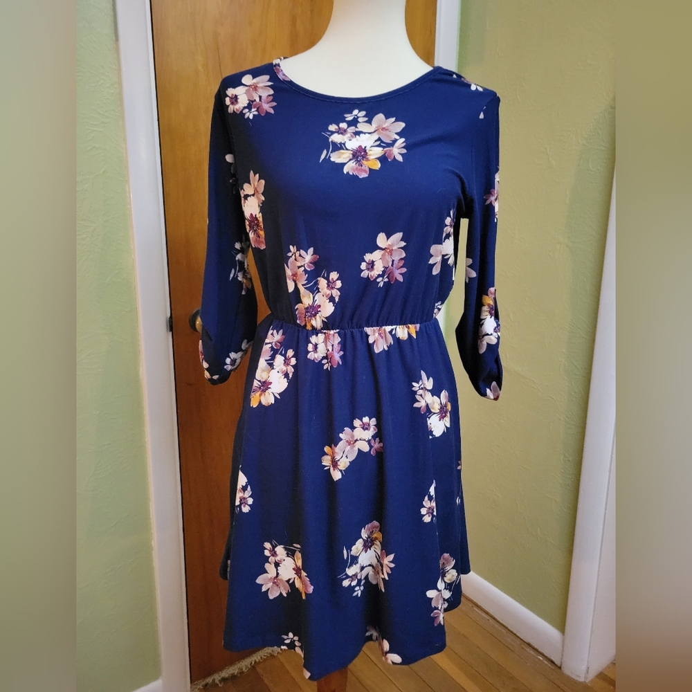 Navy floral dress